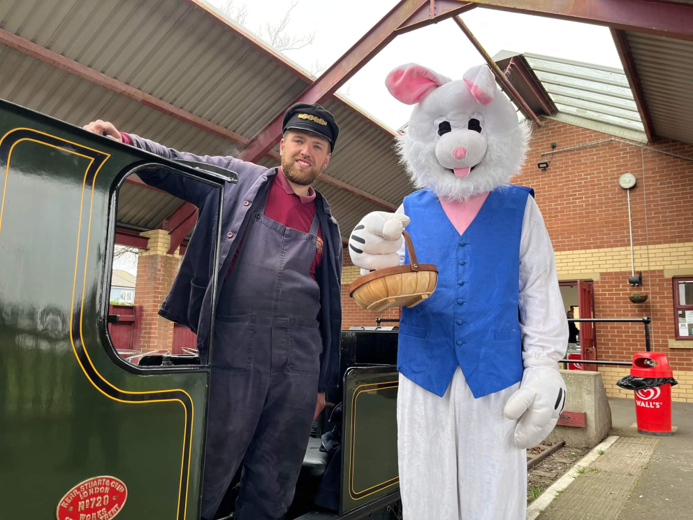 Easter Bunny and Train Driver